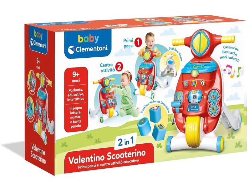 BABY CLEMENTONI - VALENTINO SCOOTERINO PRIMI PASSI 2IN1